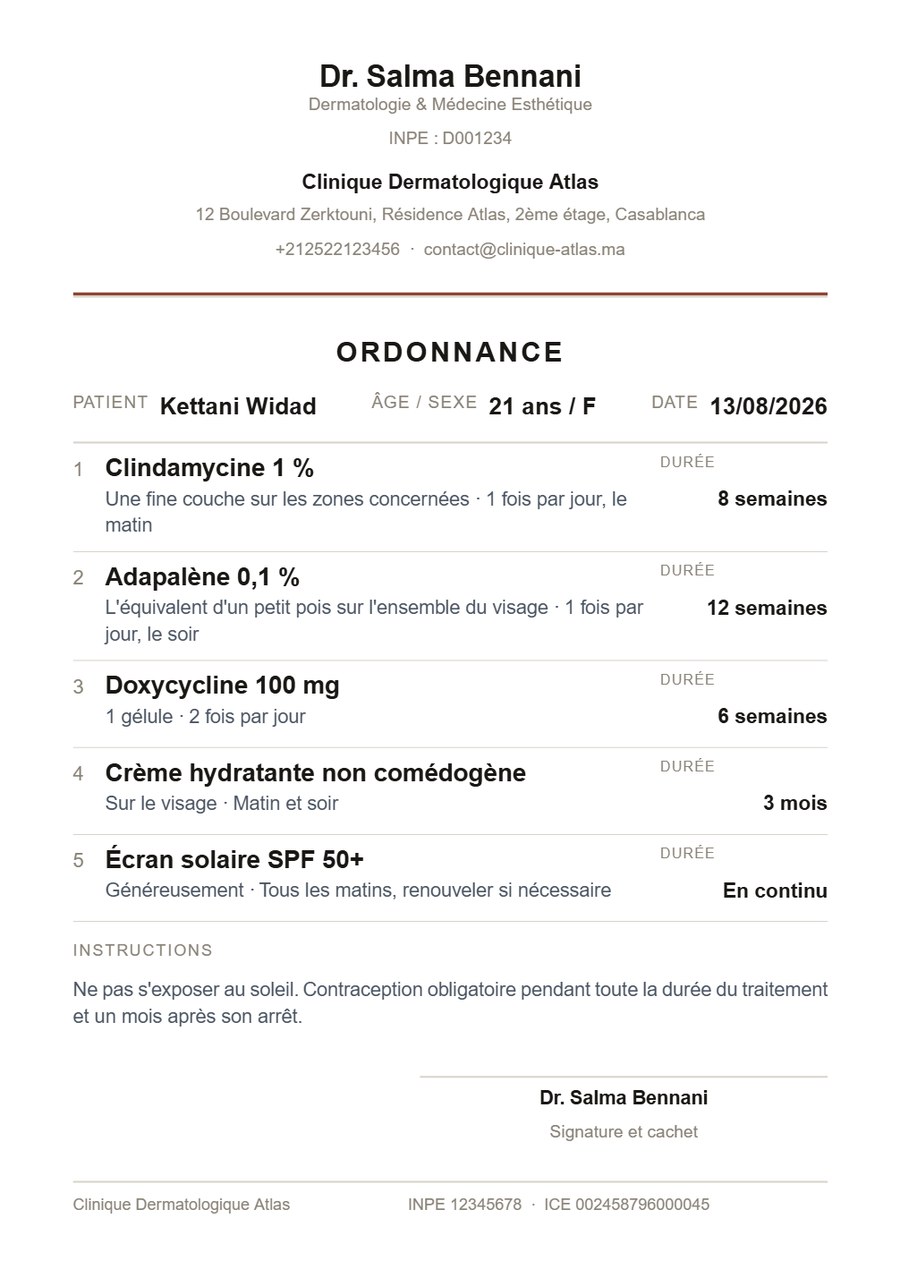 Ordonnance imprimée