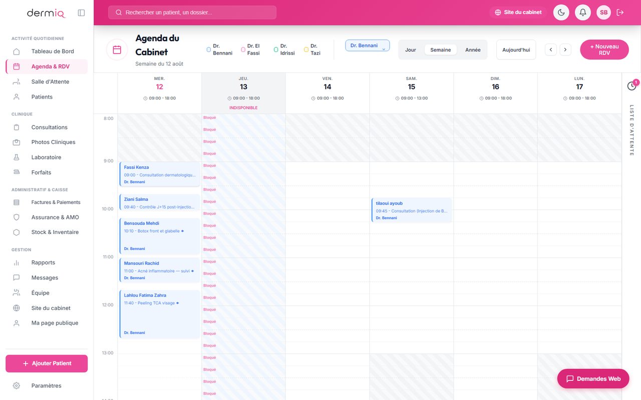 Agenda hebdomadaire